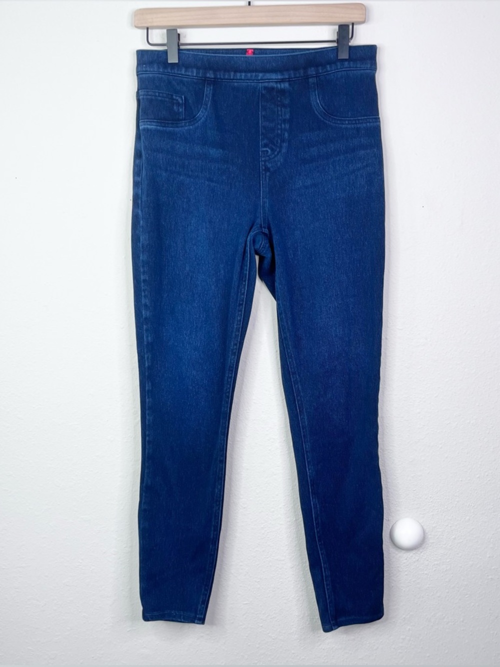Spanx Women's Jean-ish Leggings Medium 20018R Skinny Jeans Dark Blue Slimming